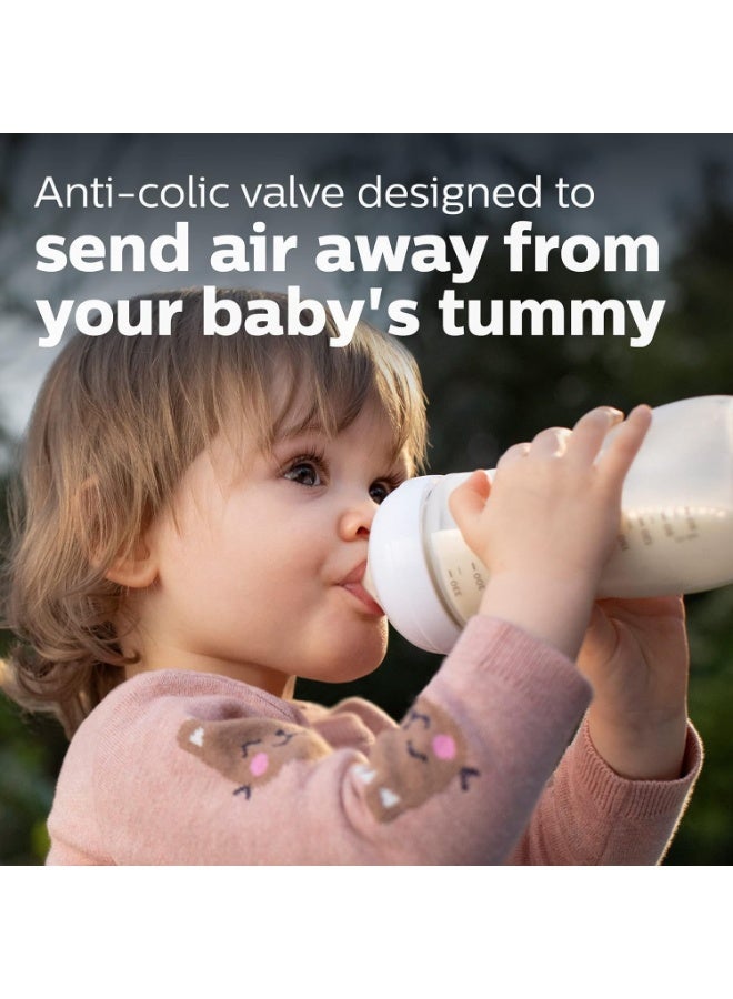 Philips Avent Natural Baby Plastic Feeding Bottle | No.1 Brand Recommended by Moms Worldwide | Ideal for 3 months+| Natural Response Technology Mimics Breastfeeding | Uniquely Designed Nipple releases milk only when baby drinks | Pack of 1 | SCY906/01 - Image 3
